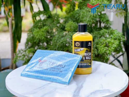 combo nuoc rua xe wash wax 1l va khan lau xe microfiber cao cap