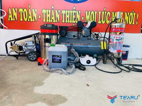bàn giao thiết bị rửa xe Tearu